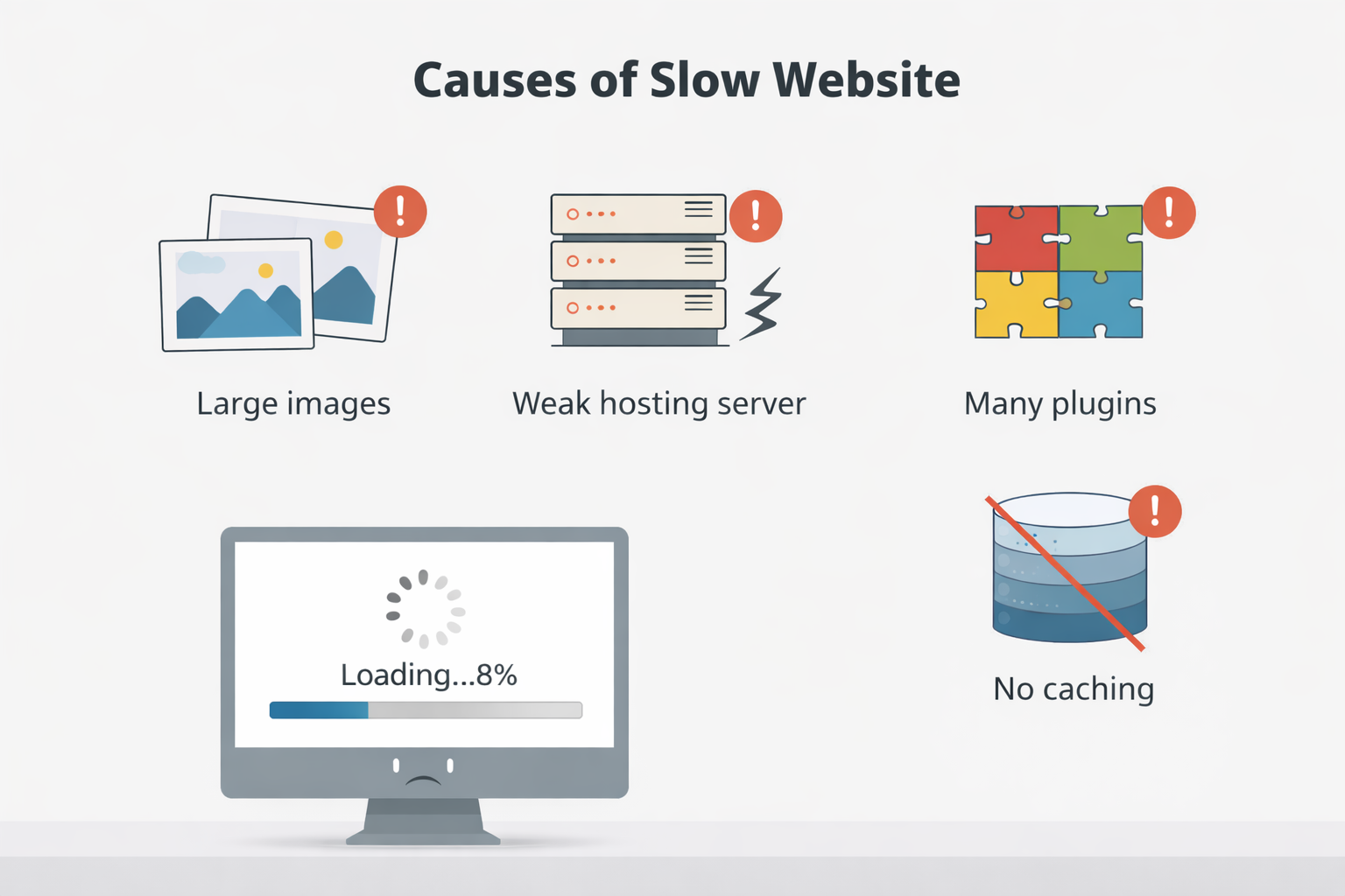Main reasons why a website becomes slow