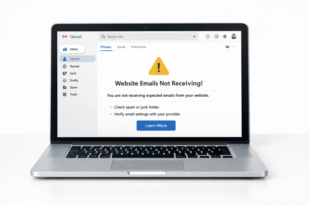 Website emails not receiving in inbox problem