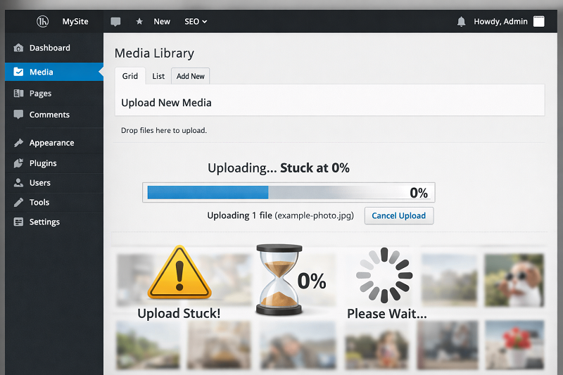wordpress-media-upload-stuck-at-0-percent-progress-bar-dashboard