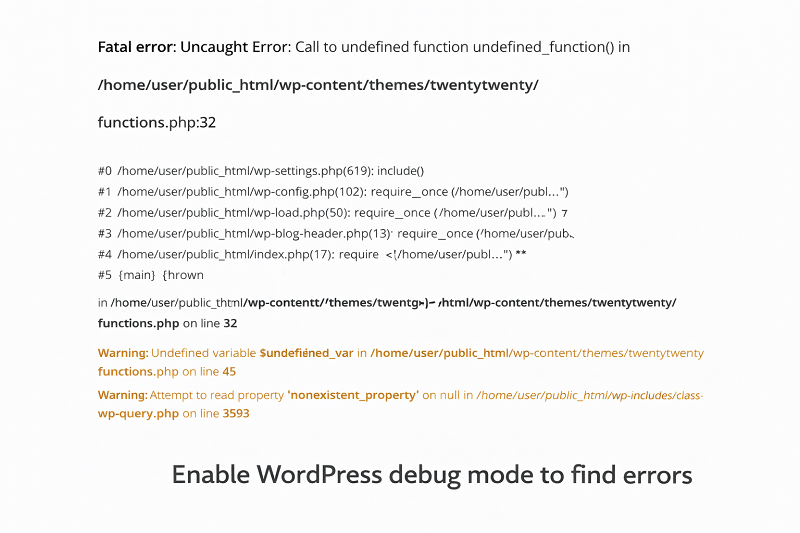 enable-wordpress-debug-mode-error-screen-code-lines