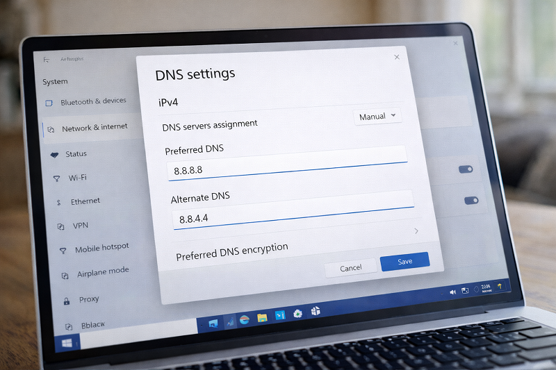 changing-dns-settings-to-fix-internet-access-issue