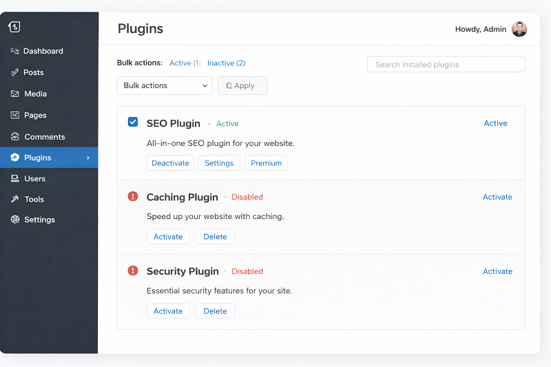 Disable WordPress plugins to fix redirect error