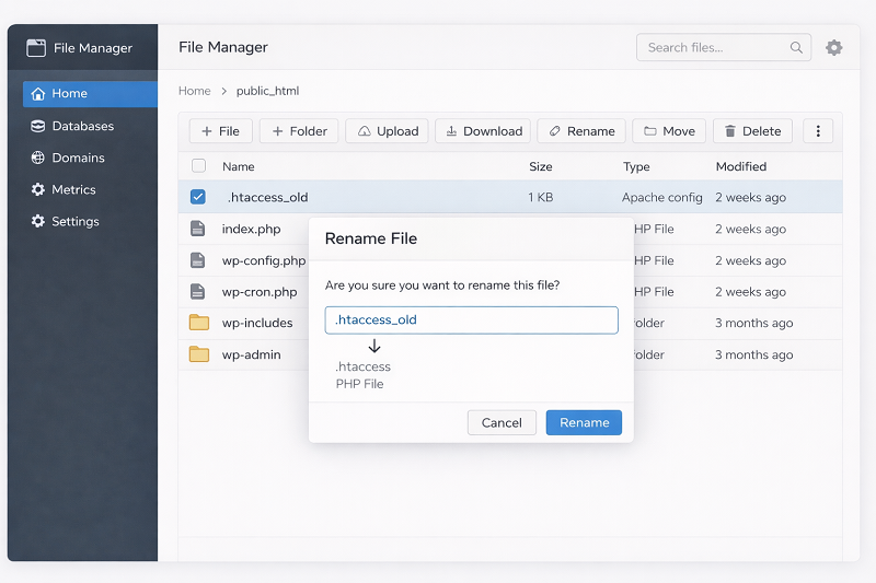 Reset .htaccess file to fix redirects
