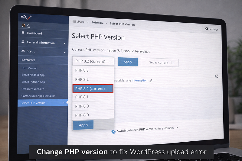 change-php-version-to-fix-wordpress-upload-error-hosting-panel