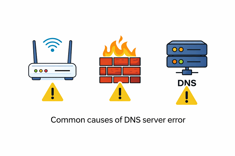 common-causes-of-dns-server-error-router-firewall-dns-warning-icons