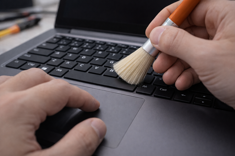 cleaning-laptop-keyboard-to-fix-typing-issue