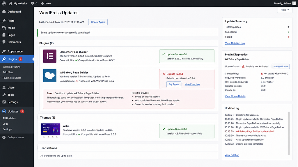 wordpress-plugin-theme-update-failed