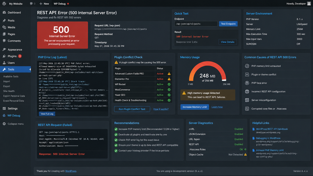 wordpress-rest-api-500-error