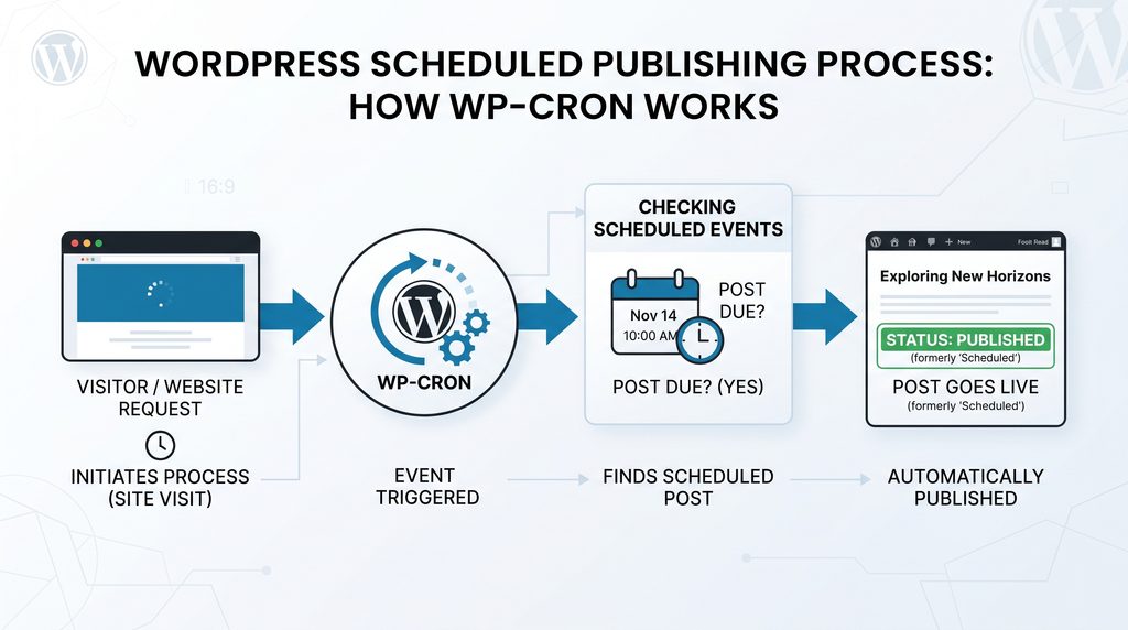 How WP-Cron triggers scheduled posts in WordPress
